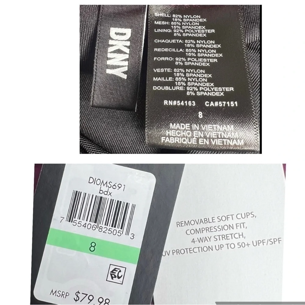 DKNY BORDEAUX WINE Ruffle Underwire Tummy Control One-Piece Swimsuit - Picture 11 of 15